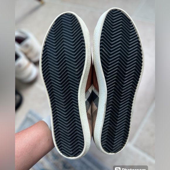 BURBERRY Authentic vintage check print low-top leather sneakers sz EU 42 - Picture 6 of 11